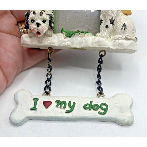 Dog Christmas Ornament I Love My Dog Doghouse Photo Frame Holiday Decor Puppy - Picture 10 of 13